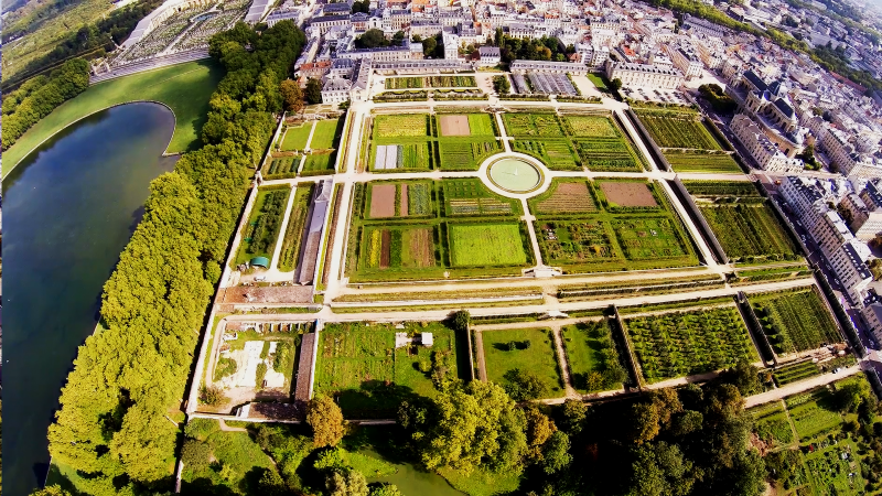 Potager du Roi en drone vue plongeante