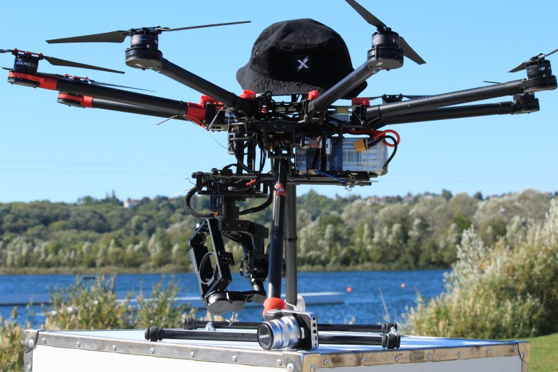 Le Drone S1000 en tournage au cable de Jablines